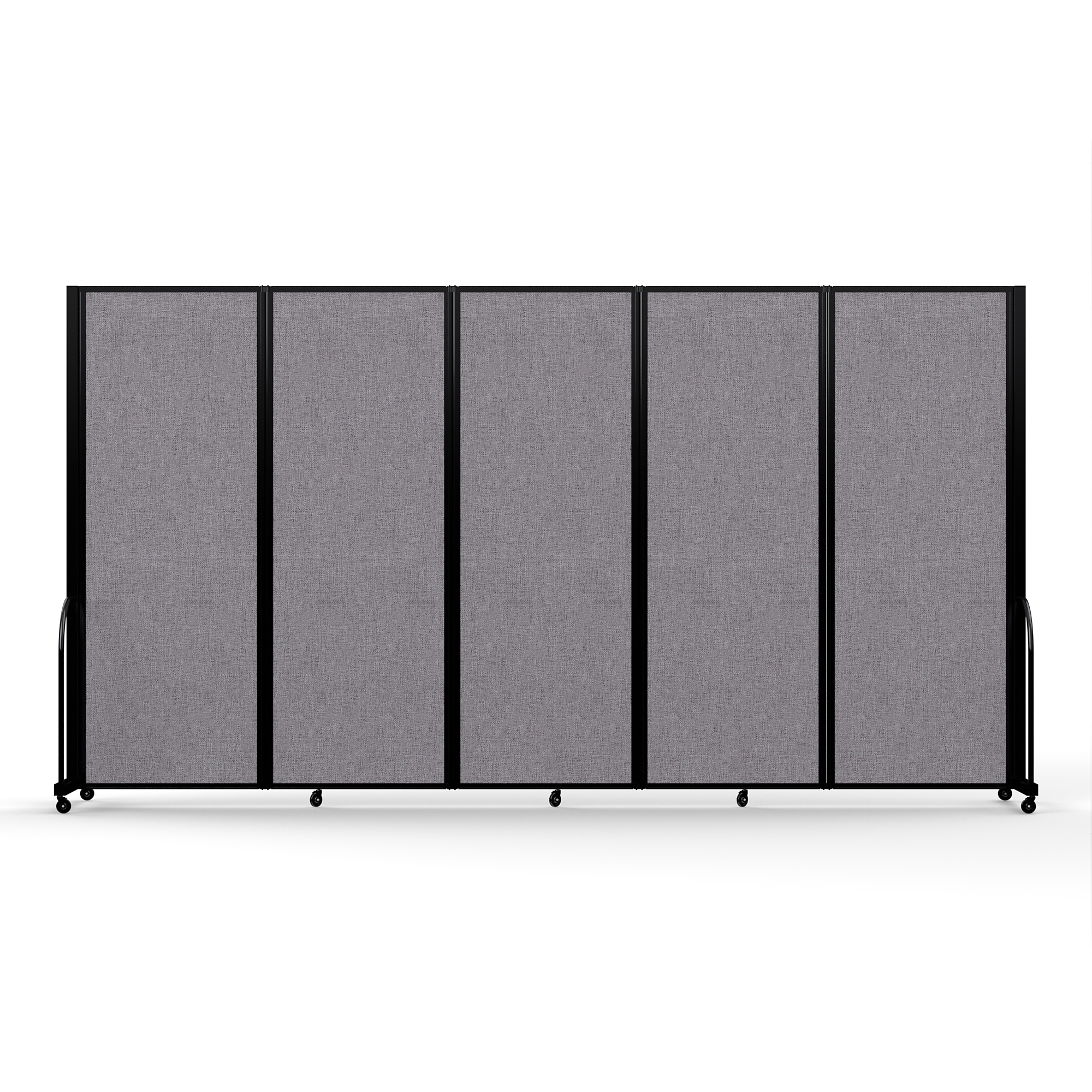 Screenflex Full Motion Divider — 7ft. 6in. x 14ft. 1in., Black Frame, Select Gray, Model# FSH-765-B-LGY